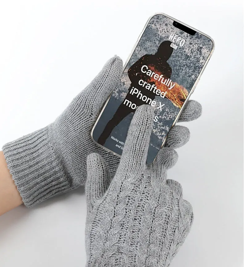 Windproof Outdoor Full Finger Touch Screen Gloves XL-Gray