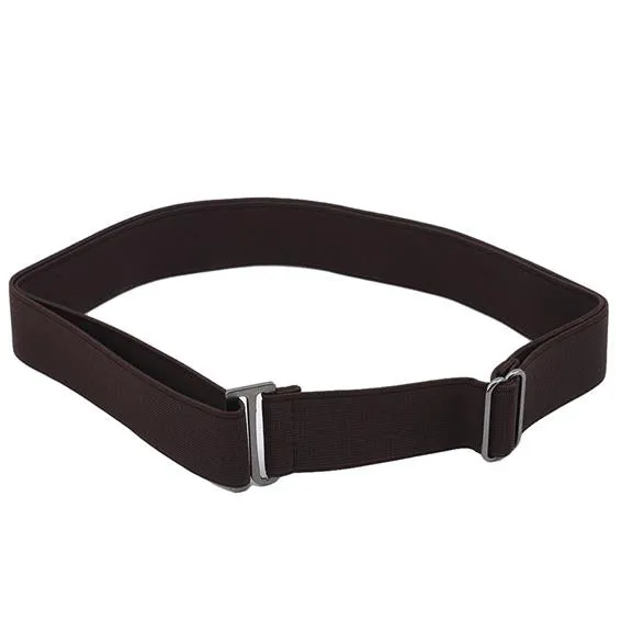 Women's No Show Invisible Belt Elastic Stretch Waist Belt with Flat Buckle