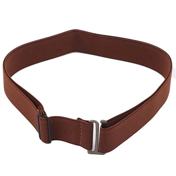 Women's No Show Invisible Belt Elastic Stretch Waist Belt with Flat Buckle