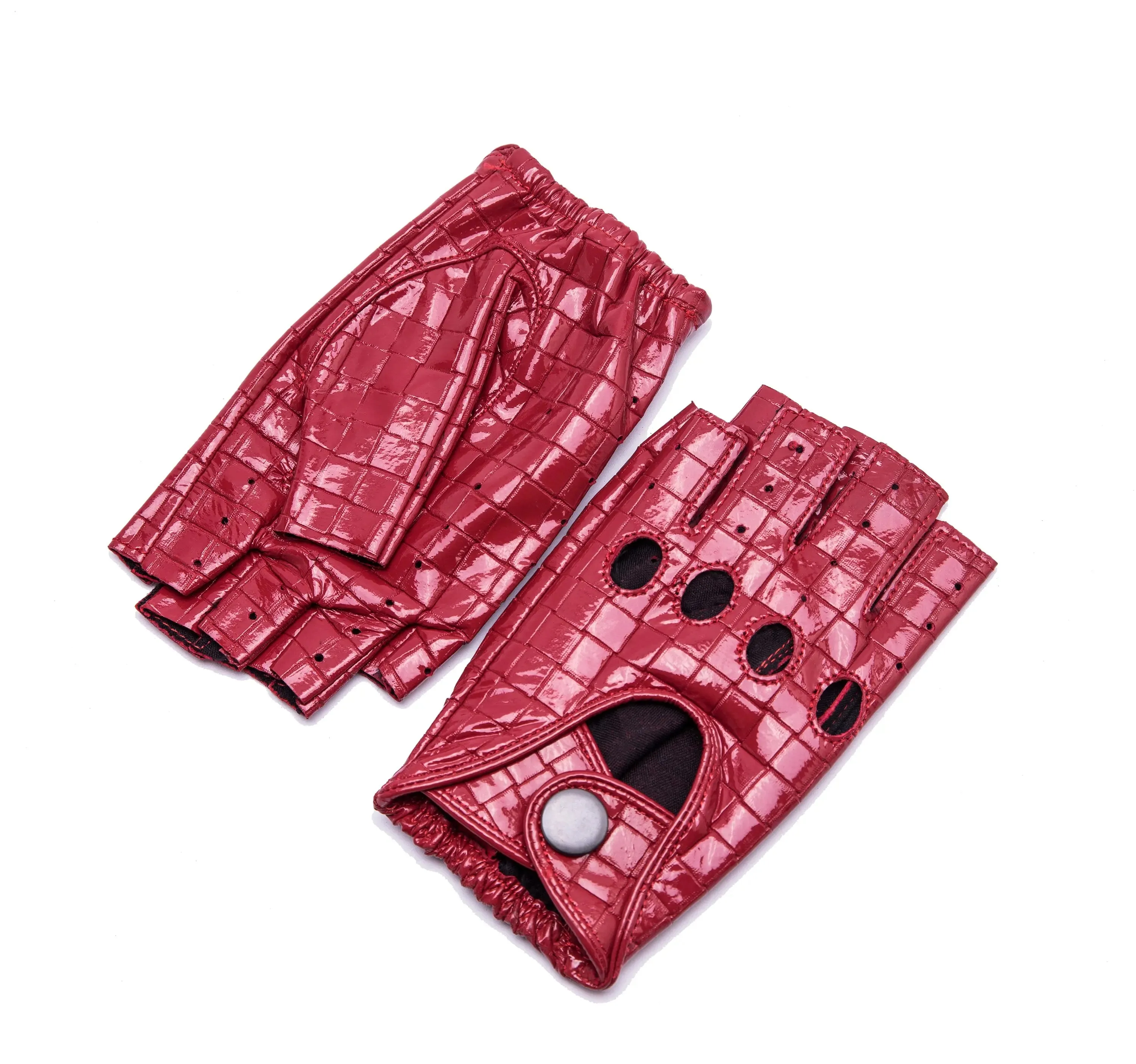 YISEVEN Women's Motorcycle Driving Fingerless Leather Gloves